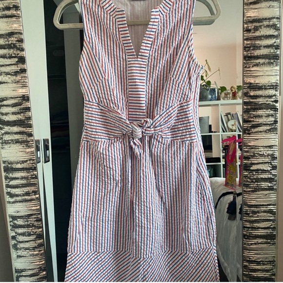 Vineyard Vines Red, White and Blue Seersucker Dress - Picture 2 of 6